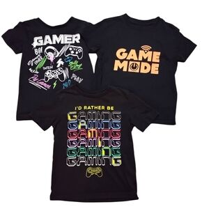 Gamer Graphic Tshirt Lot Boys Size XS 4/5 Casual Comfy Nerdy 90s Y2K